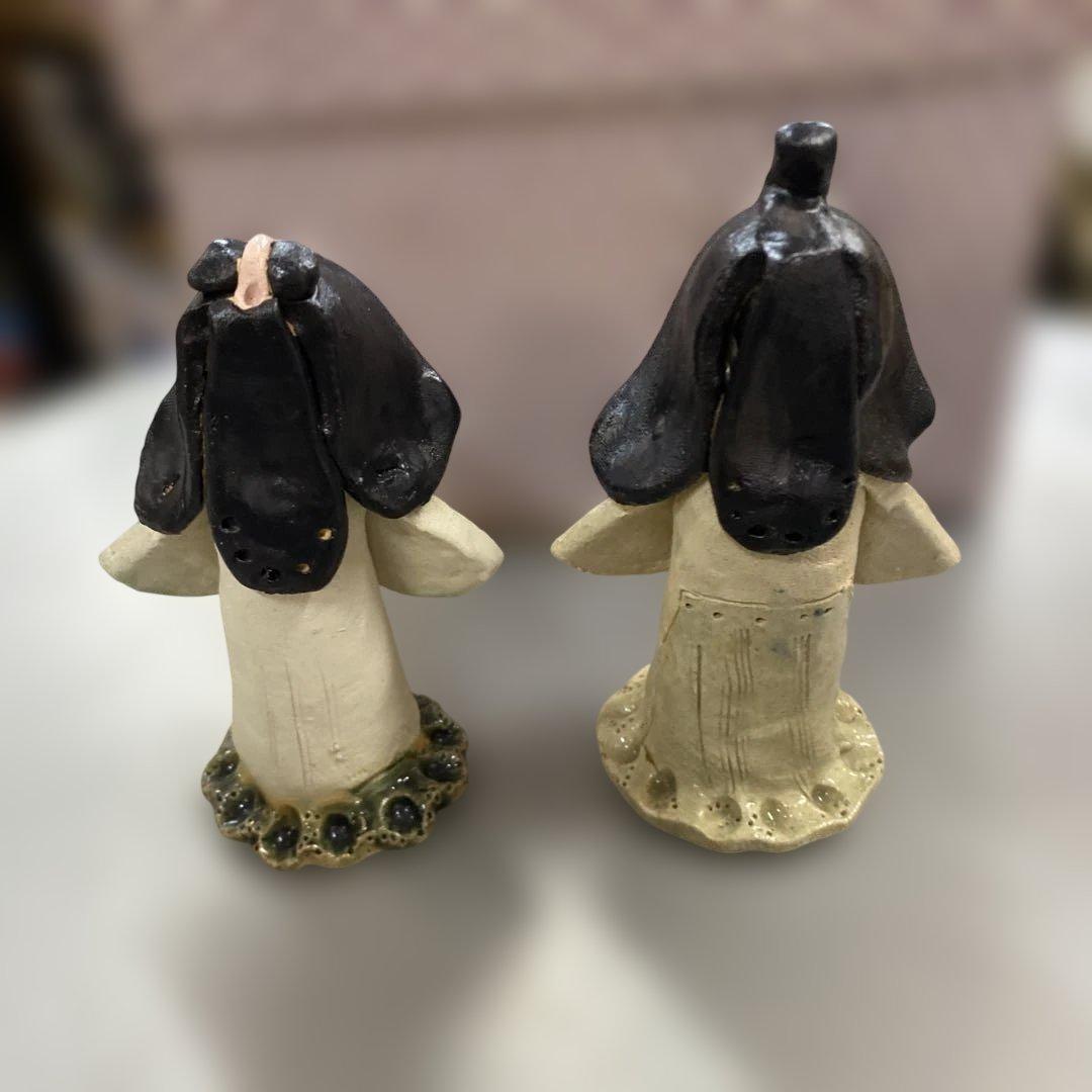 陶器　焼き物　水野雅子　作家作品　雛人形　雅子手稔り夫婦立體