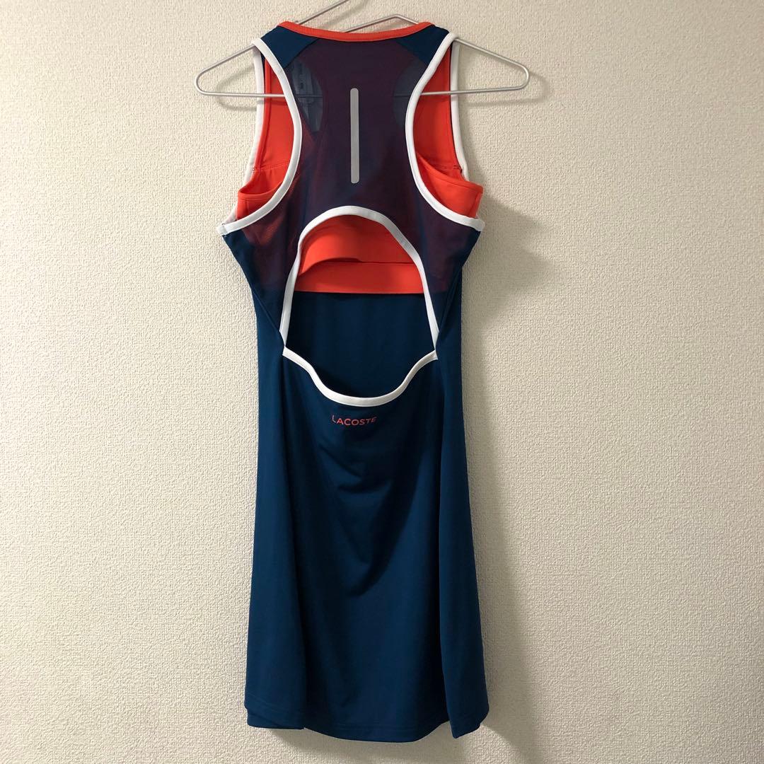 【新品】LACOSTE SPORT テニスドレス ワンピース ネイビー Sサイズ