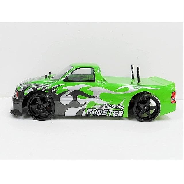 ターボ機能付き 1/10 ドリフトラジコンカー C002 緑 スペアボディー付