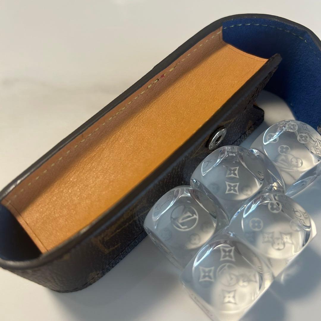 【ほぼ未使用/美品】Louis Vuitton レザーケース&モノグラム柄ダイス
