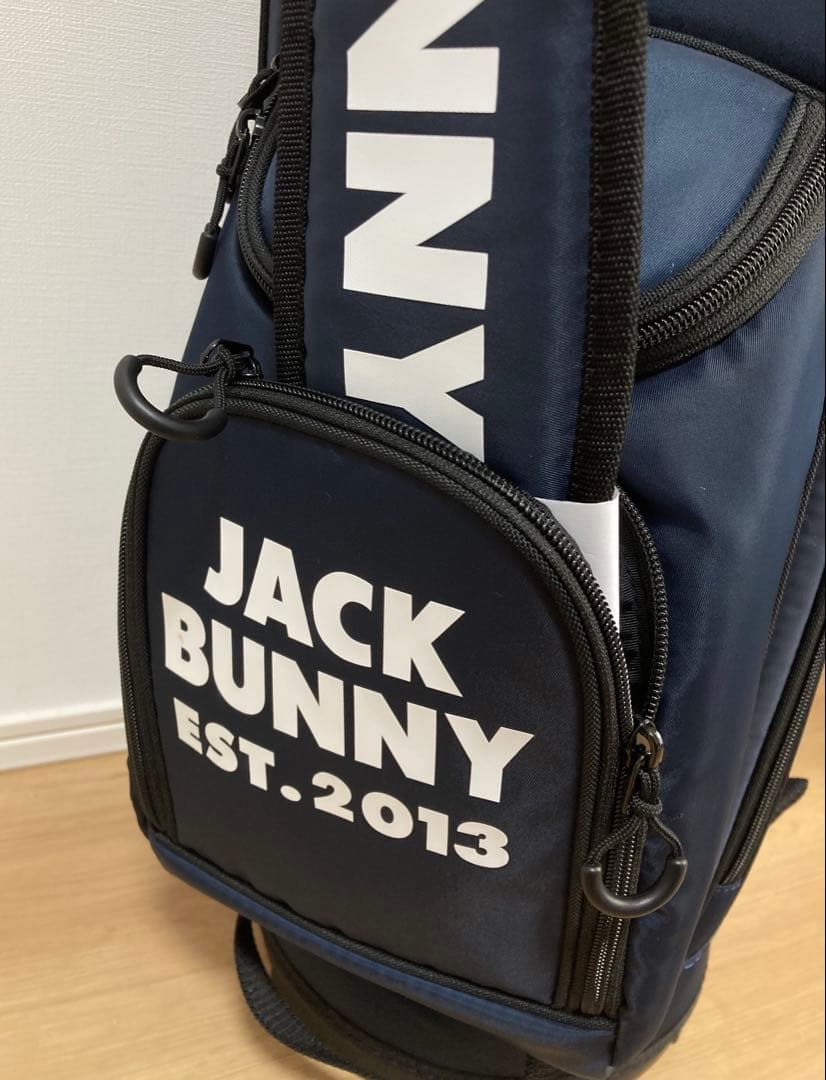 新品 パーリーゲイツ ジャックバニー 定番キャディバッグ 自立型 46インチ 紺