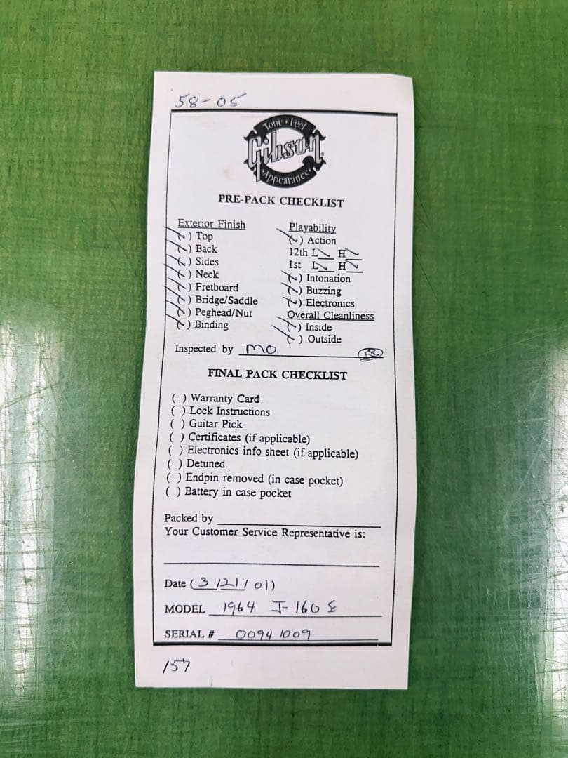Gibson J-160E 1964 リイシュー 超美品2001年製