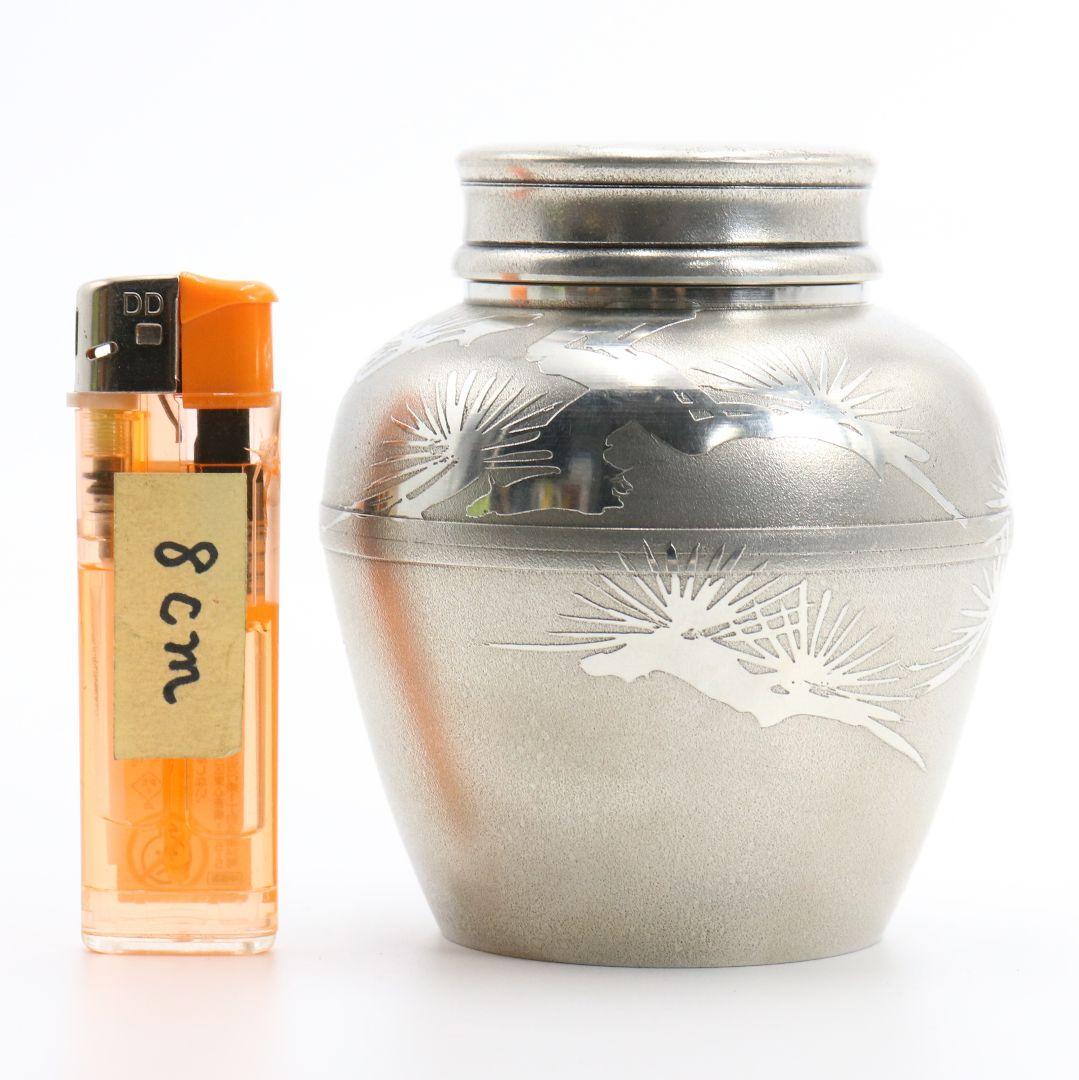 岩切美巧堂造 茶壷 茶心壷 薩摩錫器 煎茶道具 約388g　M256　BC23
