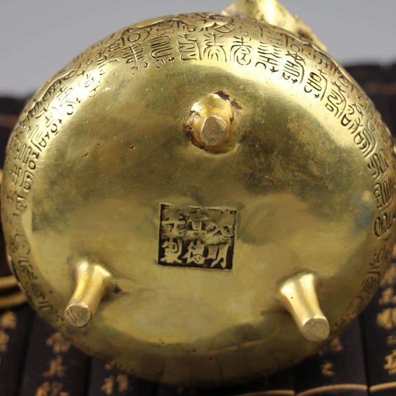 手提竜香炉 銅器 香炉 茶道具 香道具 工芸品 美術品 置物