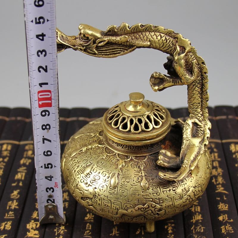手提竜香炉 銅器 香炉 茶道具 香道具 工芸品 美術品 置物