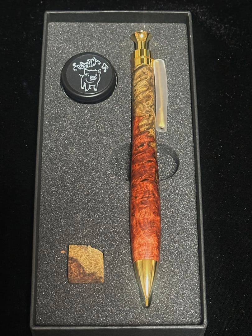 こぶた工房 シャープペンシル 極上花梨紅白 ゴールド金具 0.5mm
