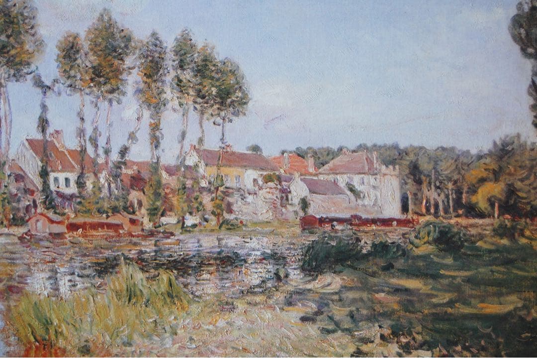 アルフレッド・シスレー　ロワン河畔　複製画　風景画　絵画　油彩画　油絵