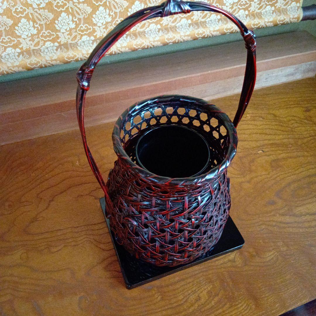 【新品】籃胎漆器　花籠