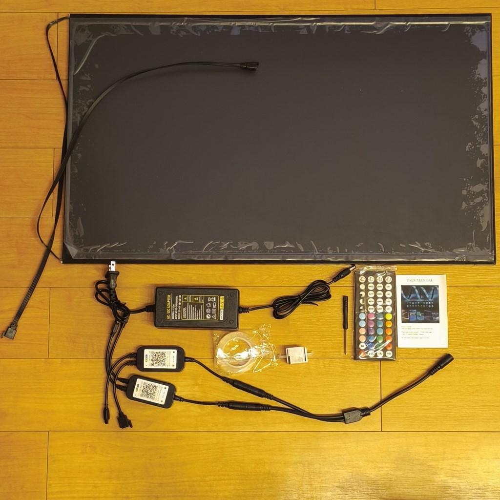 【b2l63】2色カラーLEDライトスクリーン OFF黒 60cm x 36cm