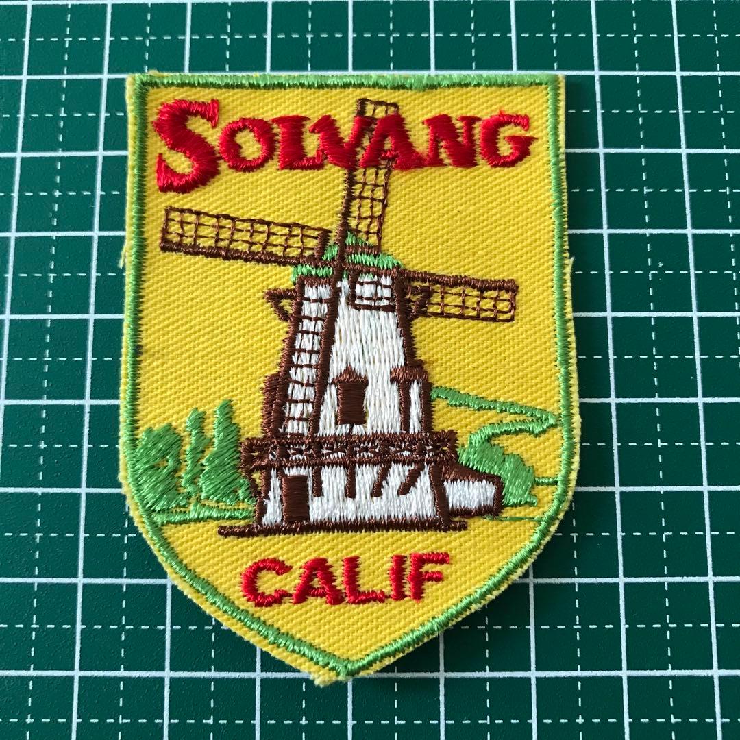 ヴィンテージ 刺繍 ワッペン 1970 1980 デンマーク村 ソルバング S