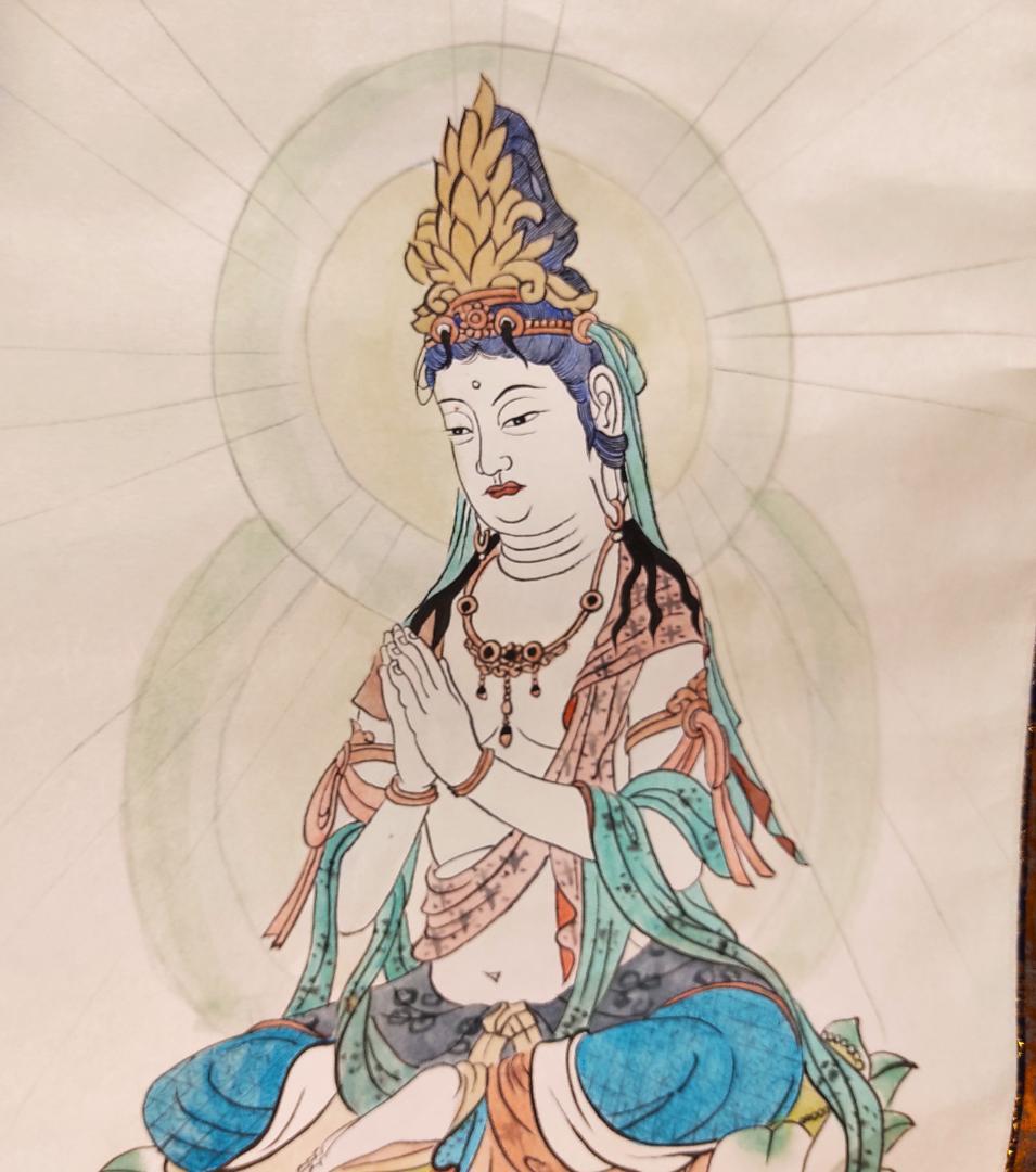 掛軸　普賢菩薩像　仏具　仏画　佛図