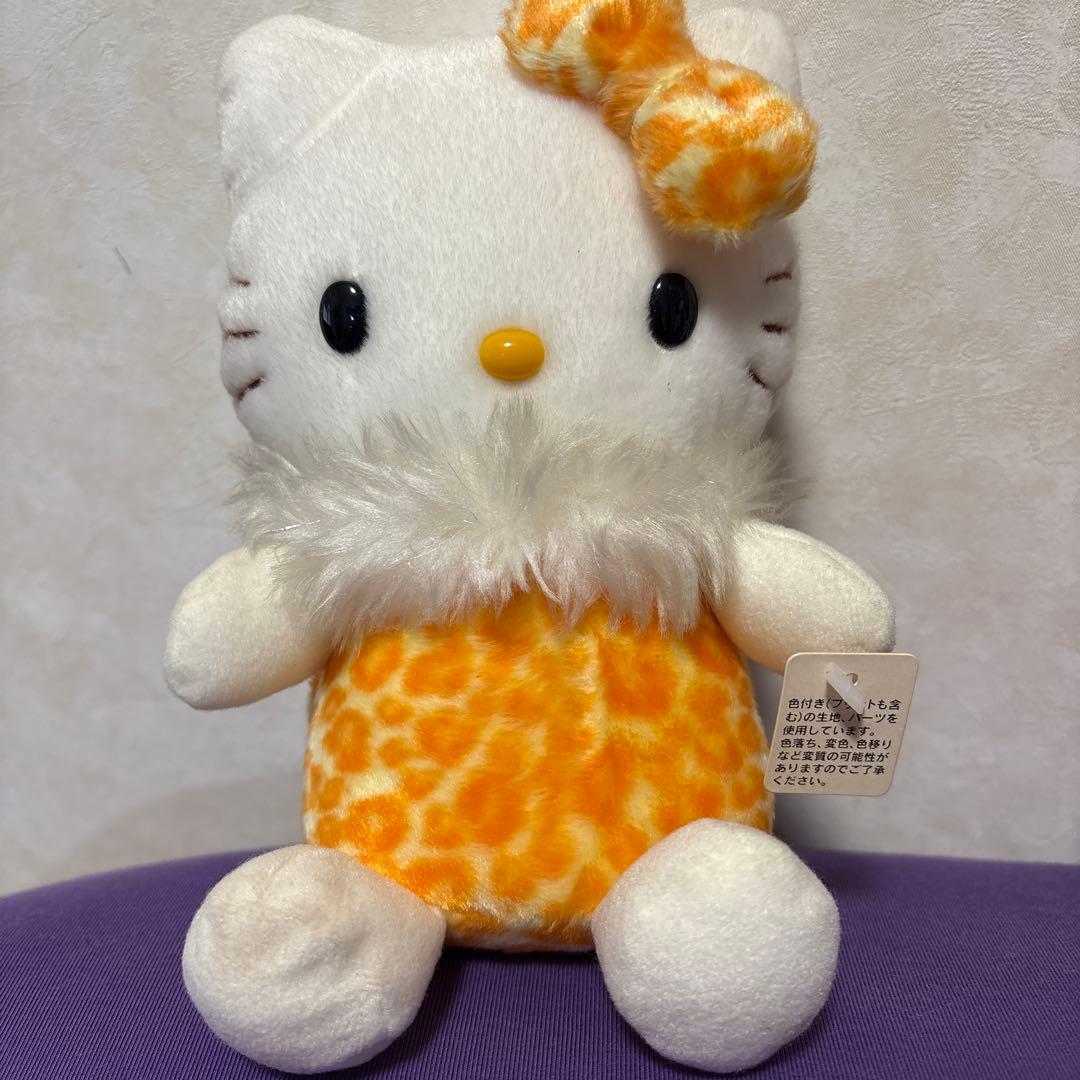 ハローキティ ぬいぐるみ ヒョウ柄 オレンジ