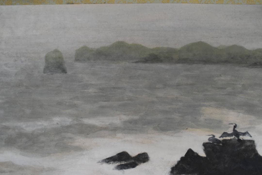 【真作】松浦満/海鳥図/掛軸/名家伝来/AA-885