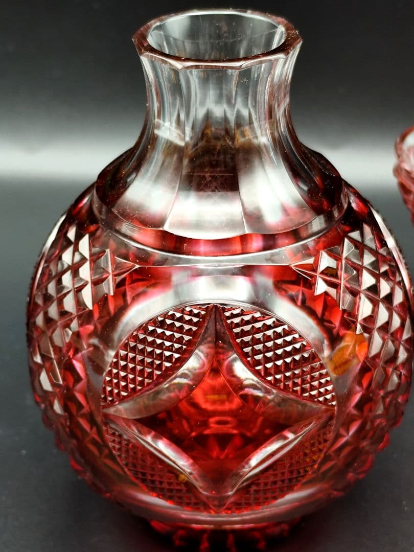 希少品☆薩摩切子 瑞氣 酒器揃（切子、江戸切子、薩摩切子）