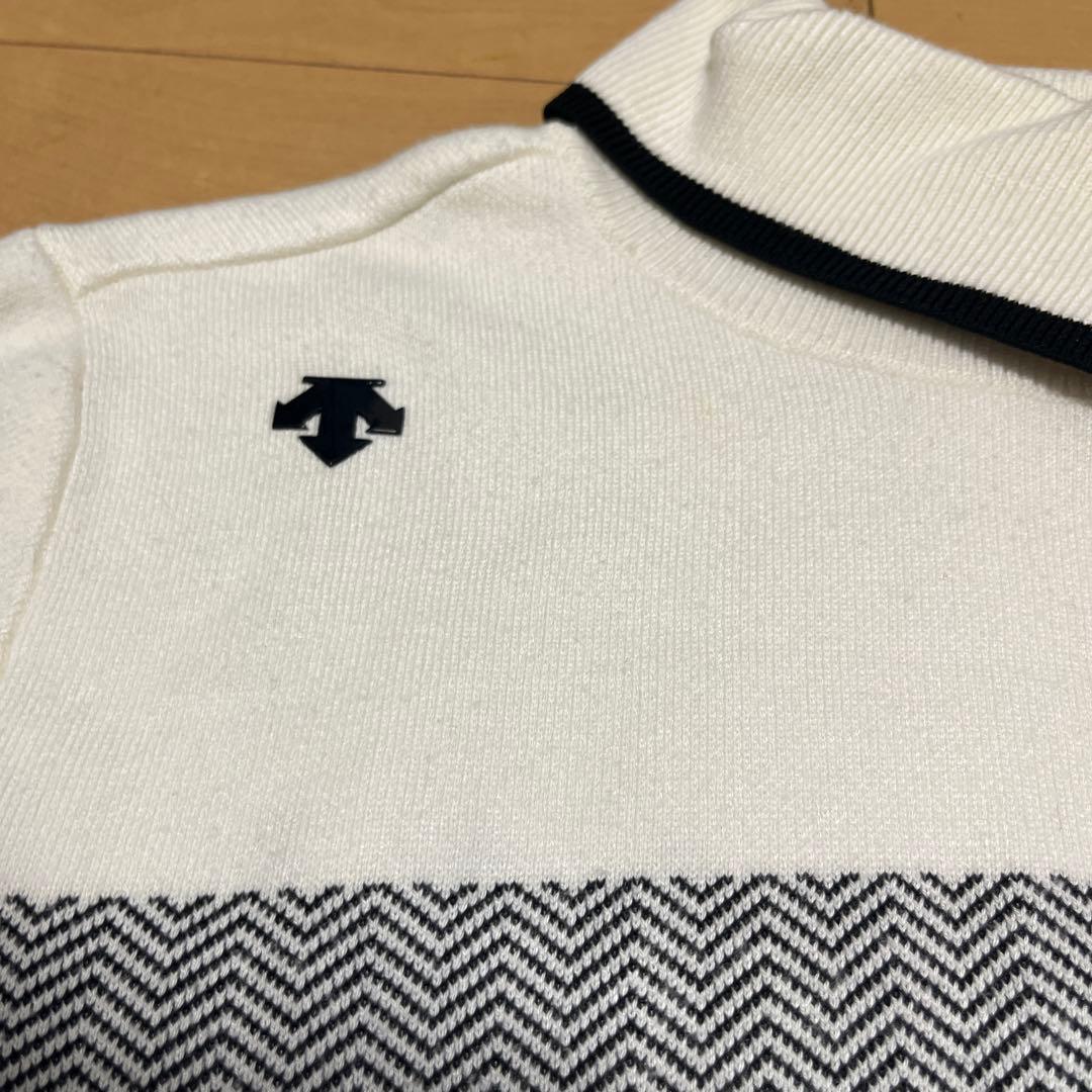 デサントゴルフ タートルネック ニットセーター ヘリンボーン柄 レディース