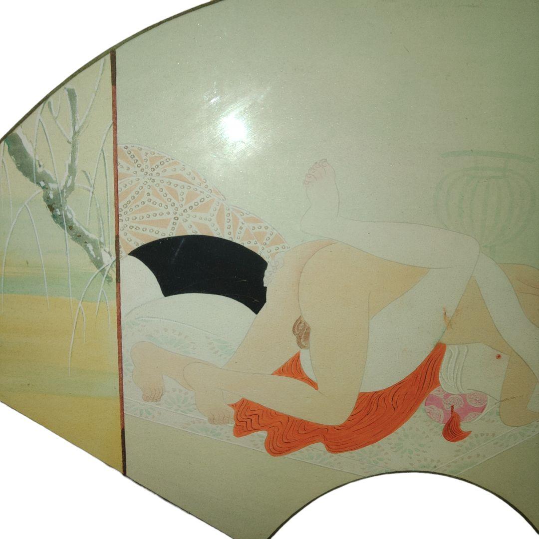 春画扇面額　夫婦和合　子宝祈願