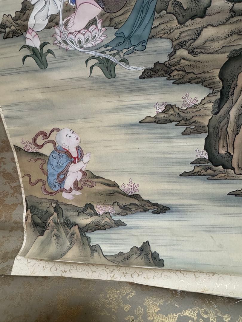 華山銘　絹本　仏画　観音　日本画　古画