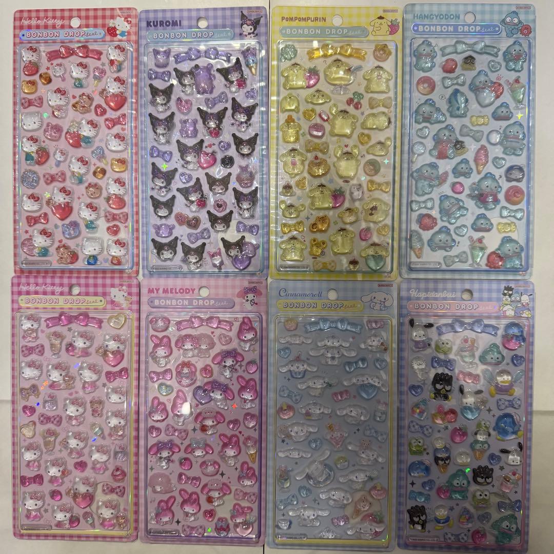 正規品 サンリオ ボンボンドロップシール ミニ 第2弾 16枚セット
