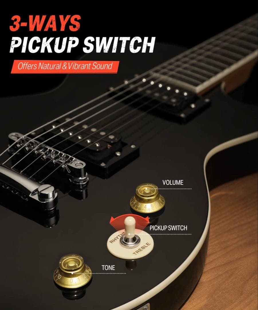 Donner エレキギター レスポール タイプ DL-124 黒 美品 全セット