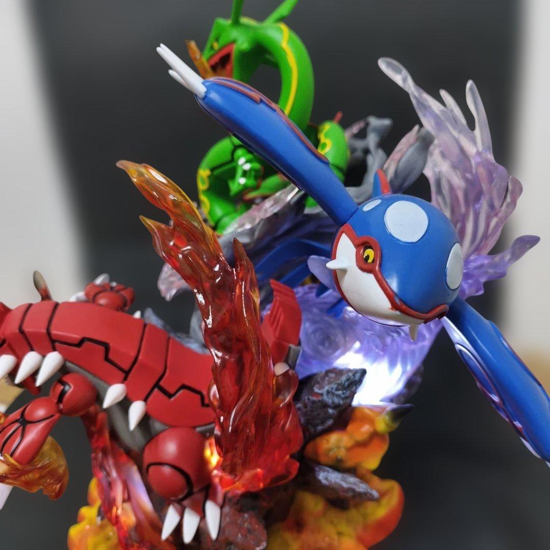 ポケモン フィギュア　カイオーガ グラードン レックウザ　LED付き