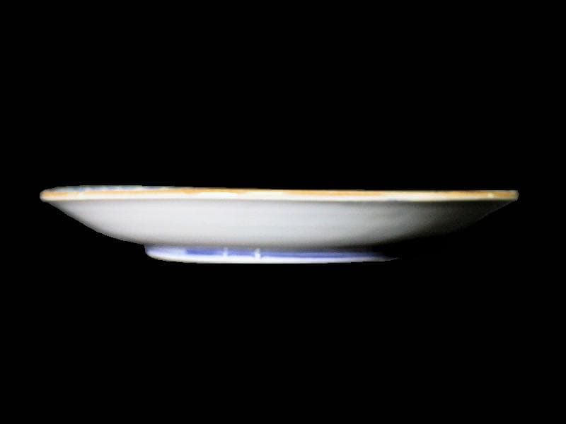 伊万里　染付　型刷印判　浦島太郎の図　６寸皿　S317 AS-fbpp