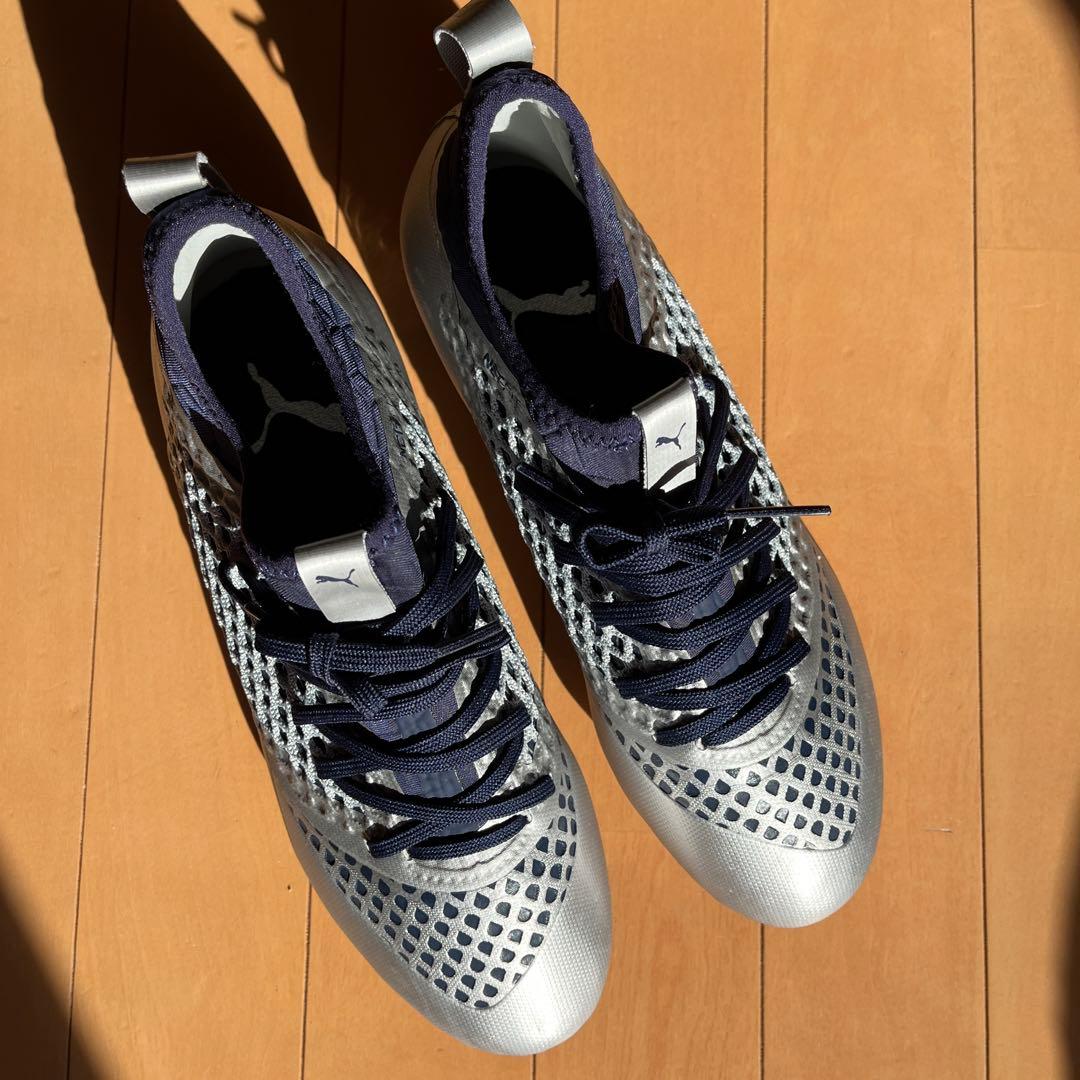 新品未使用❗️　PUMA スパイク 25.5㎝　 シルバー NET FIT