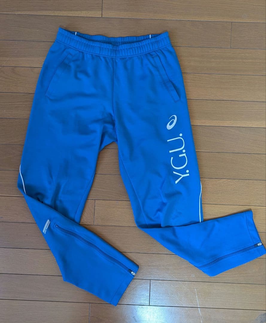山梨学院大学陸上部 ジャージ上下ASICS YGU フルジップジャケット 青/白