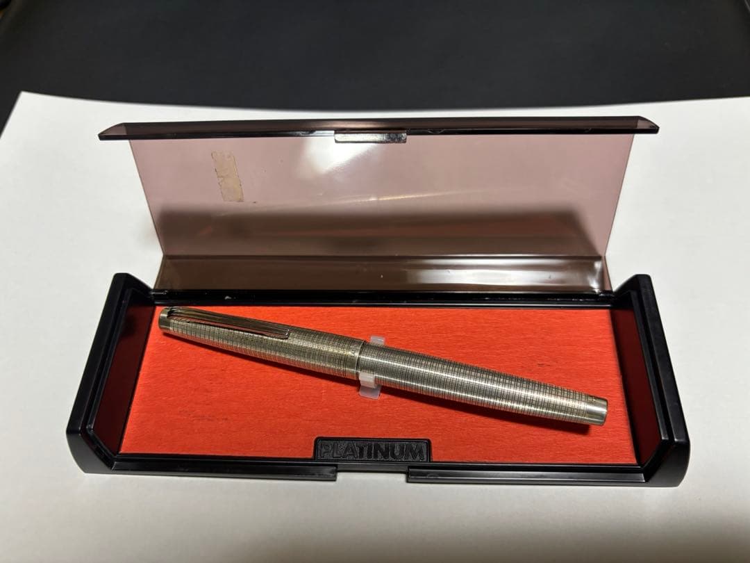 中古美品18KWG PLATINUM 万年筆 スターリングシルバー