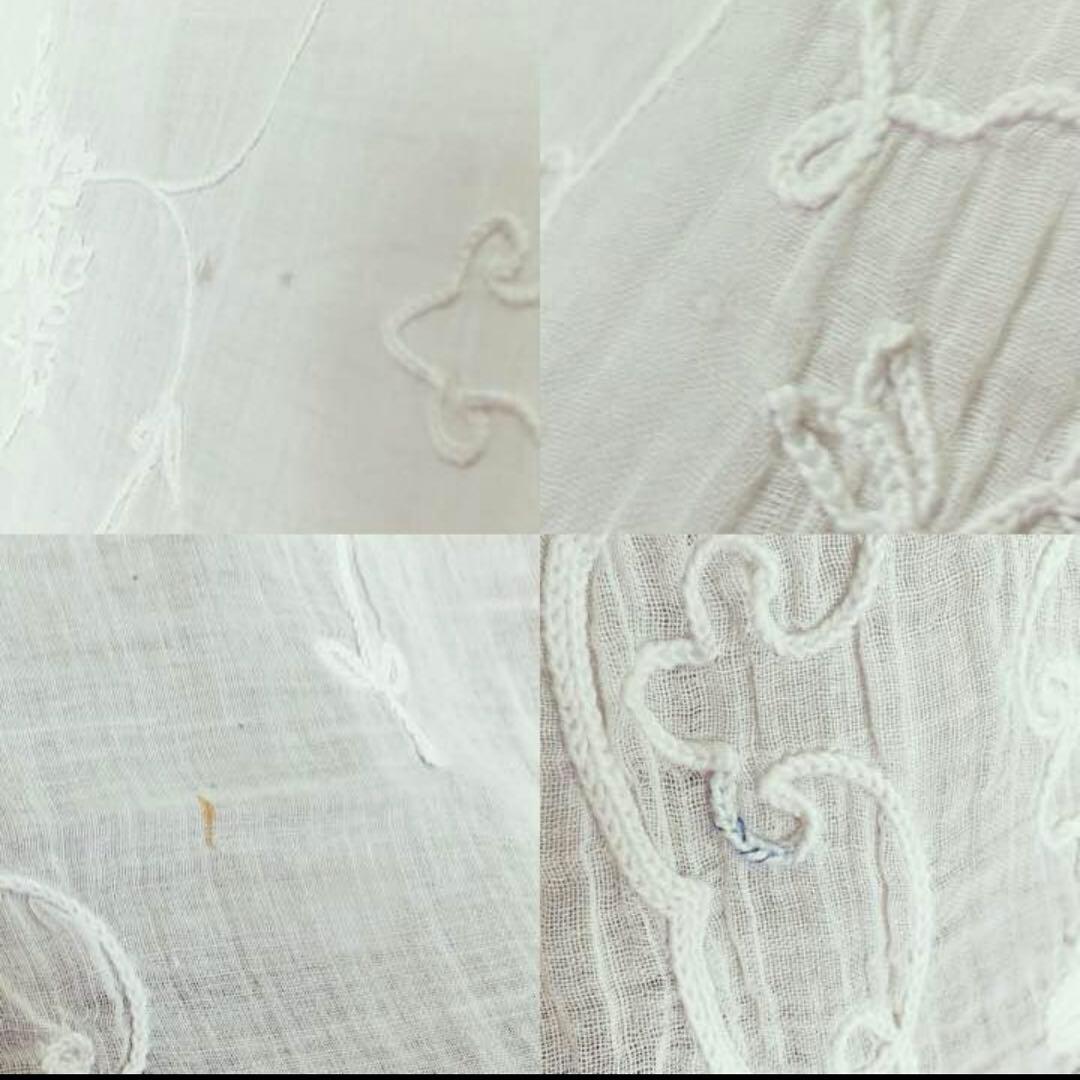 フランスアンティーク　コーネリー　刺繍　カーテン