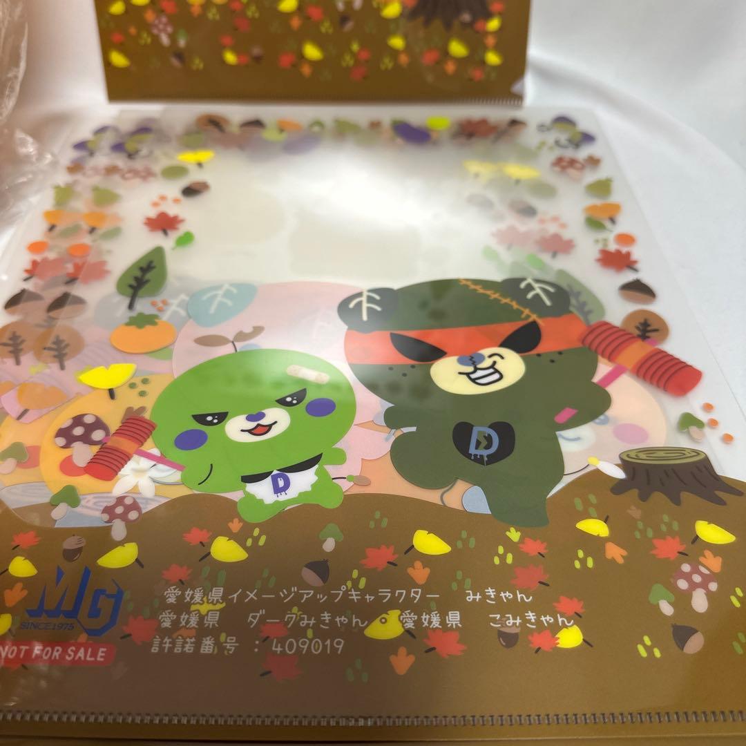 みきゃん　特大ぬいぐるみ　クリアファイル