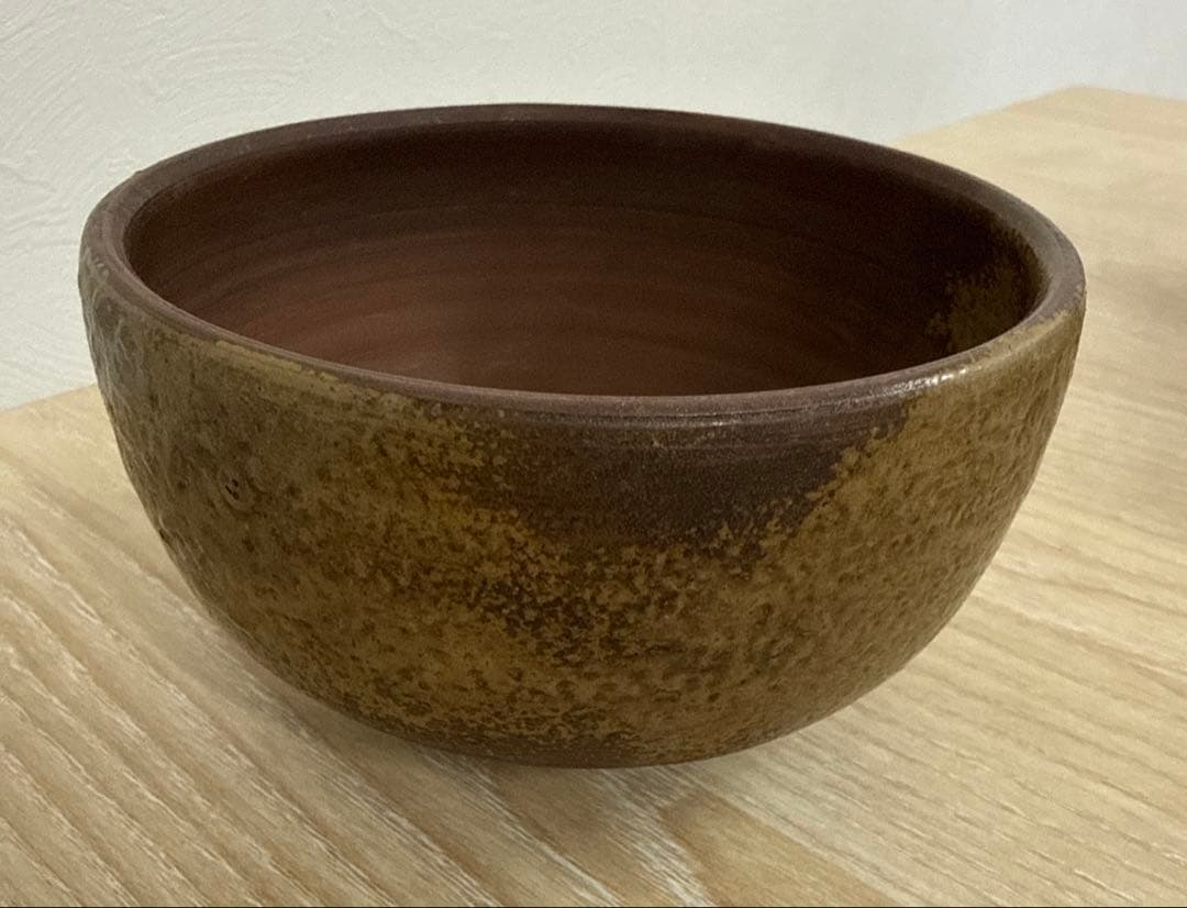 伊部焼　金重陶陽作　茶碗　分銅印　共布　潮香庵陶秀（山本陶秀）識箱