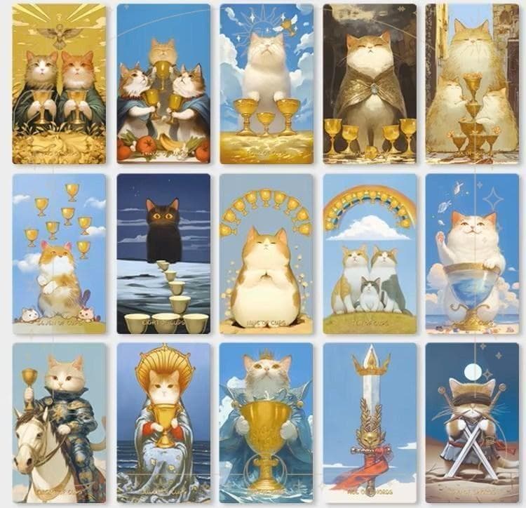【正規品タロットカード】キュートな癒し系✨太っちょ猫ちゃんたちのタロットデッキ