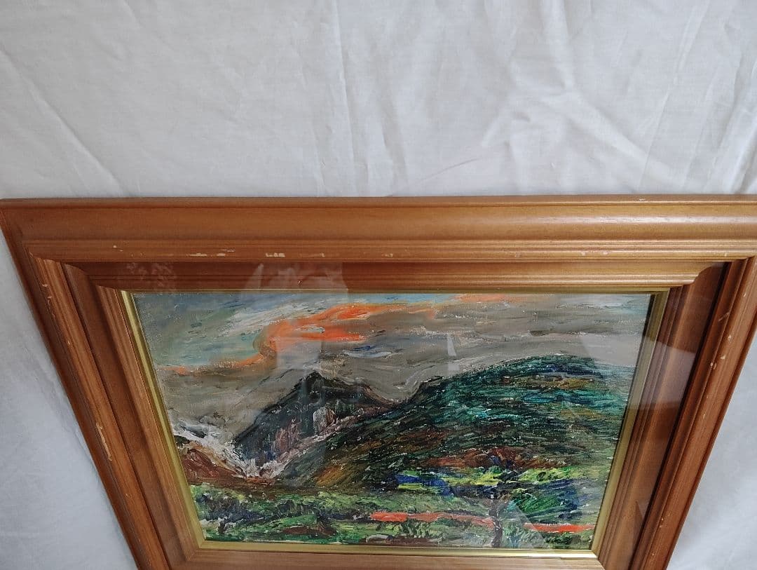油彩画 小西安夫 エビー高原(韓国岳)