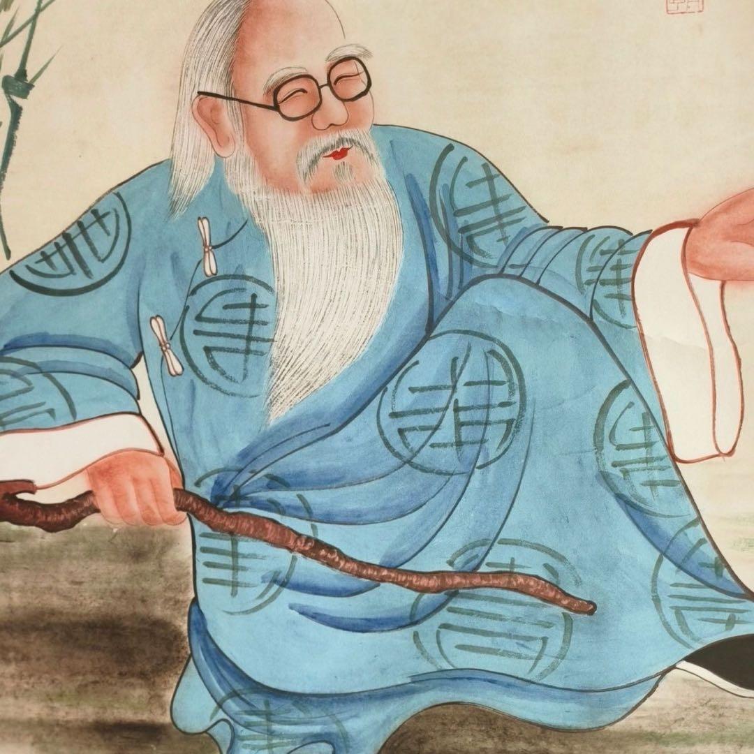 【鑑賞用複製】齐白石《休閒図》 中堂掛軸　宣紙装裱／美術装飾画168×70cm