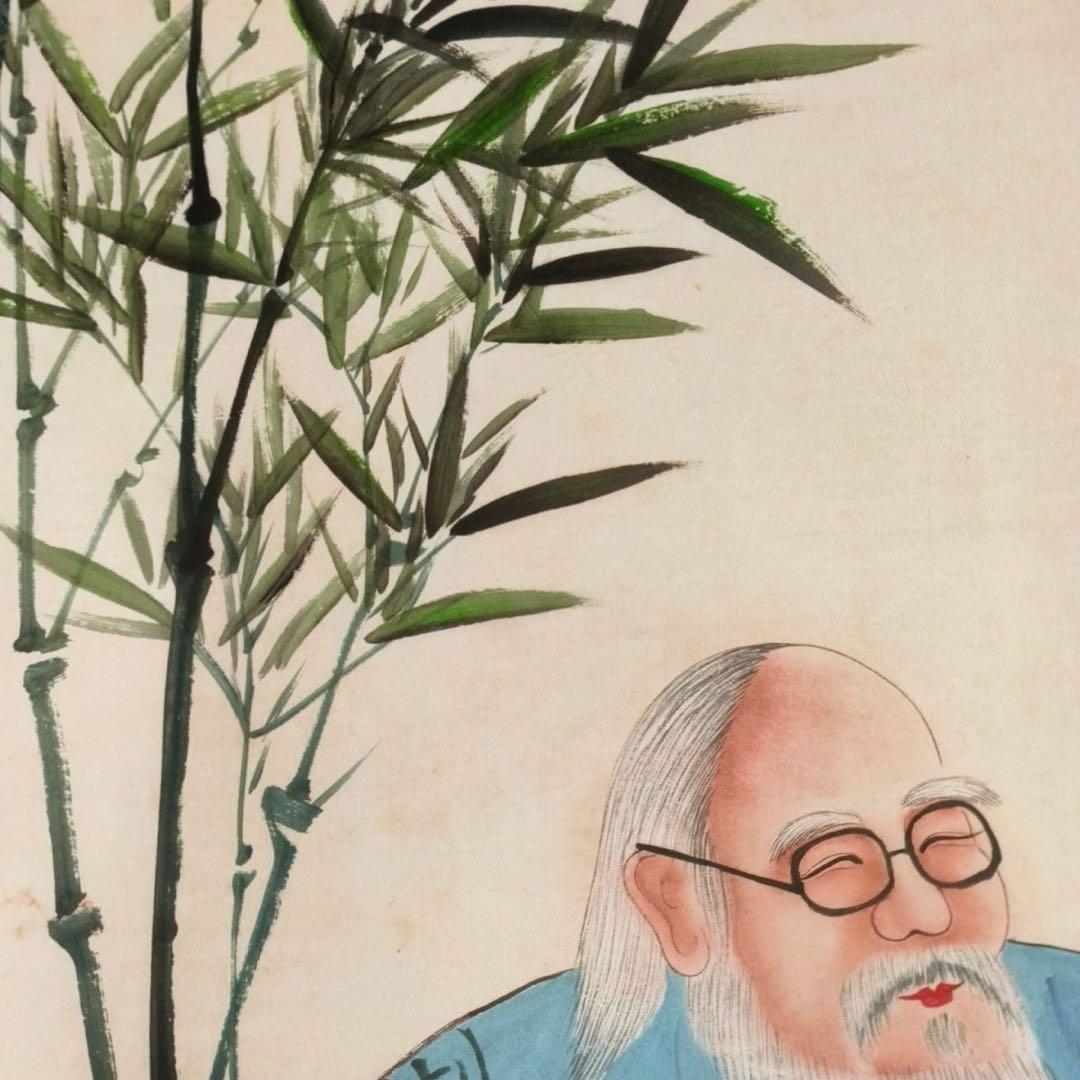 【鑑賞用複製】齐白石《休閒図》 中堂掛軸　宣紙装裱／美術装飾画168×70cm