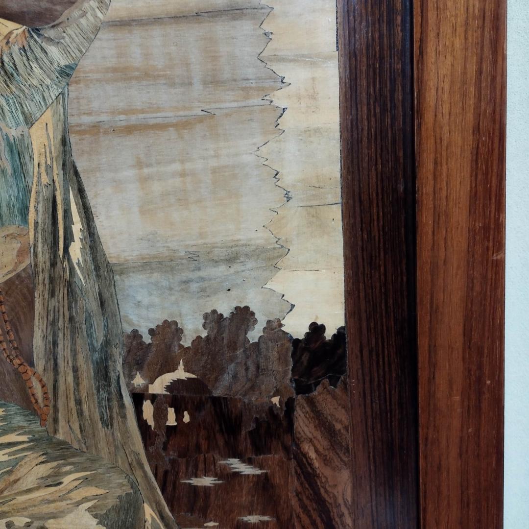 木象嵌　木製絵画　ビンテージ　54年