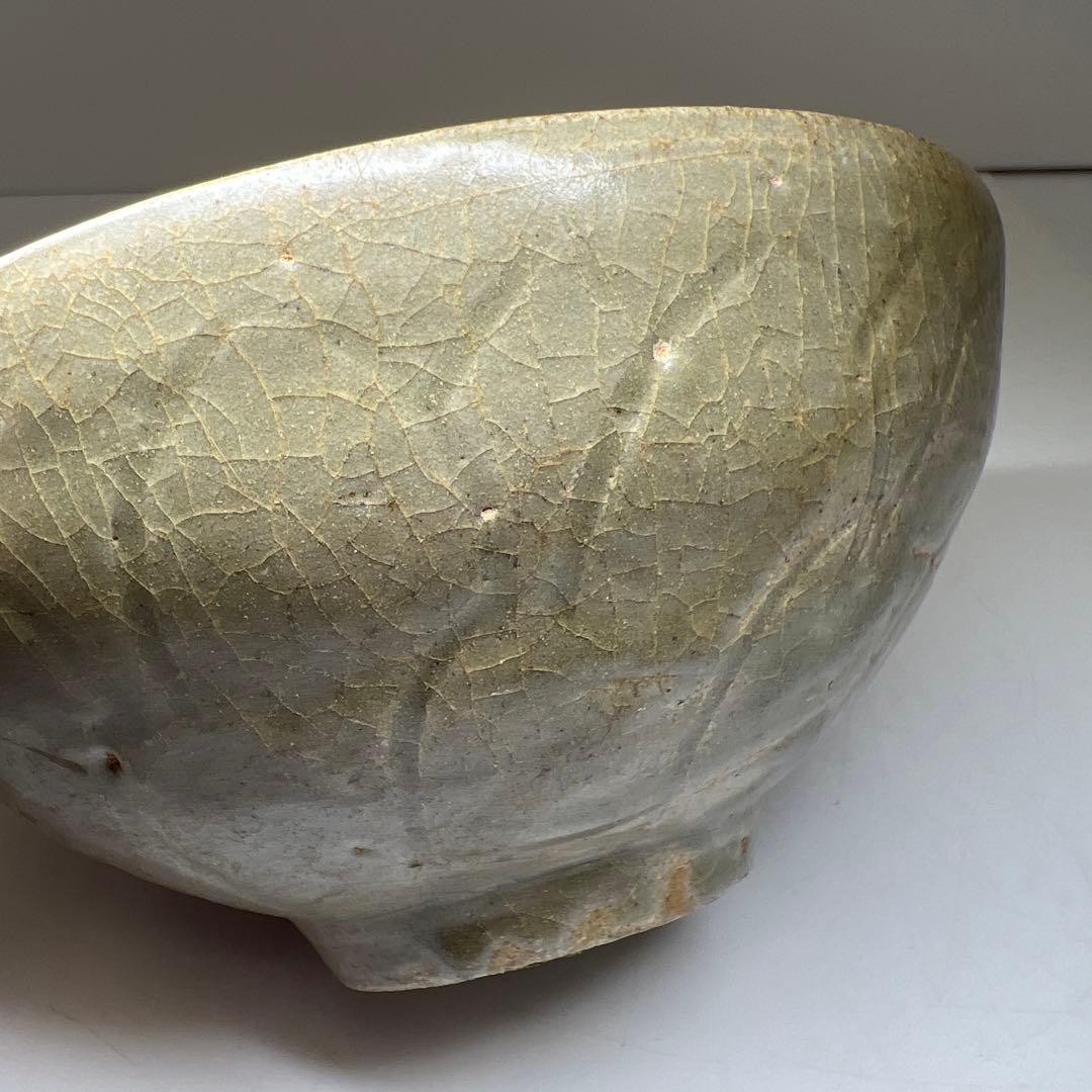 16世紀高麗青磁　蓮陽刻文鉢　口径16㎝　東Y7-1003☆2F