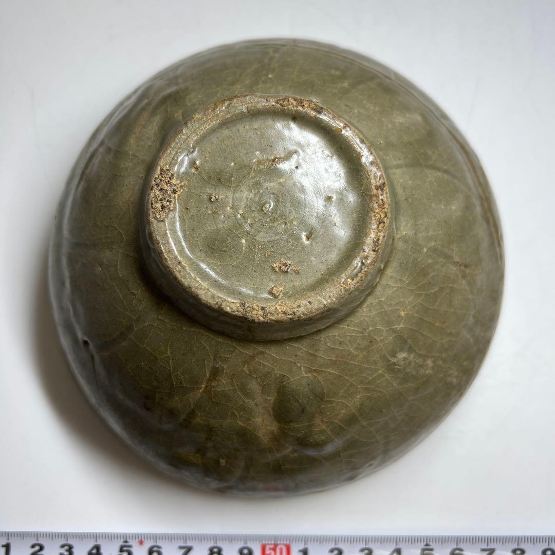16世紀高麗青磁　蓮陽刻文鉢　口径16㎝　東Y7-1003☆2F