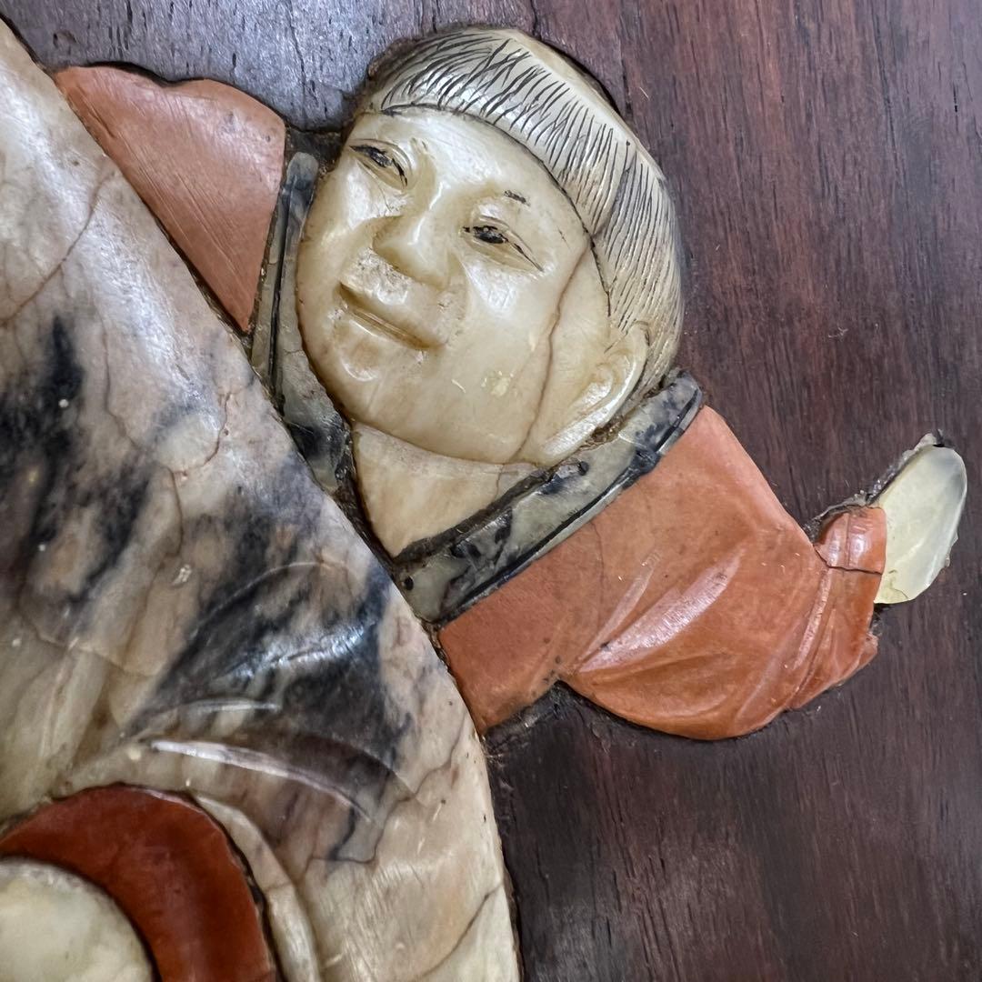 唐木　砡象嵌 壁掛　縦幅33.8cm 東K8-0115☆2F トヒチル