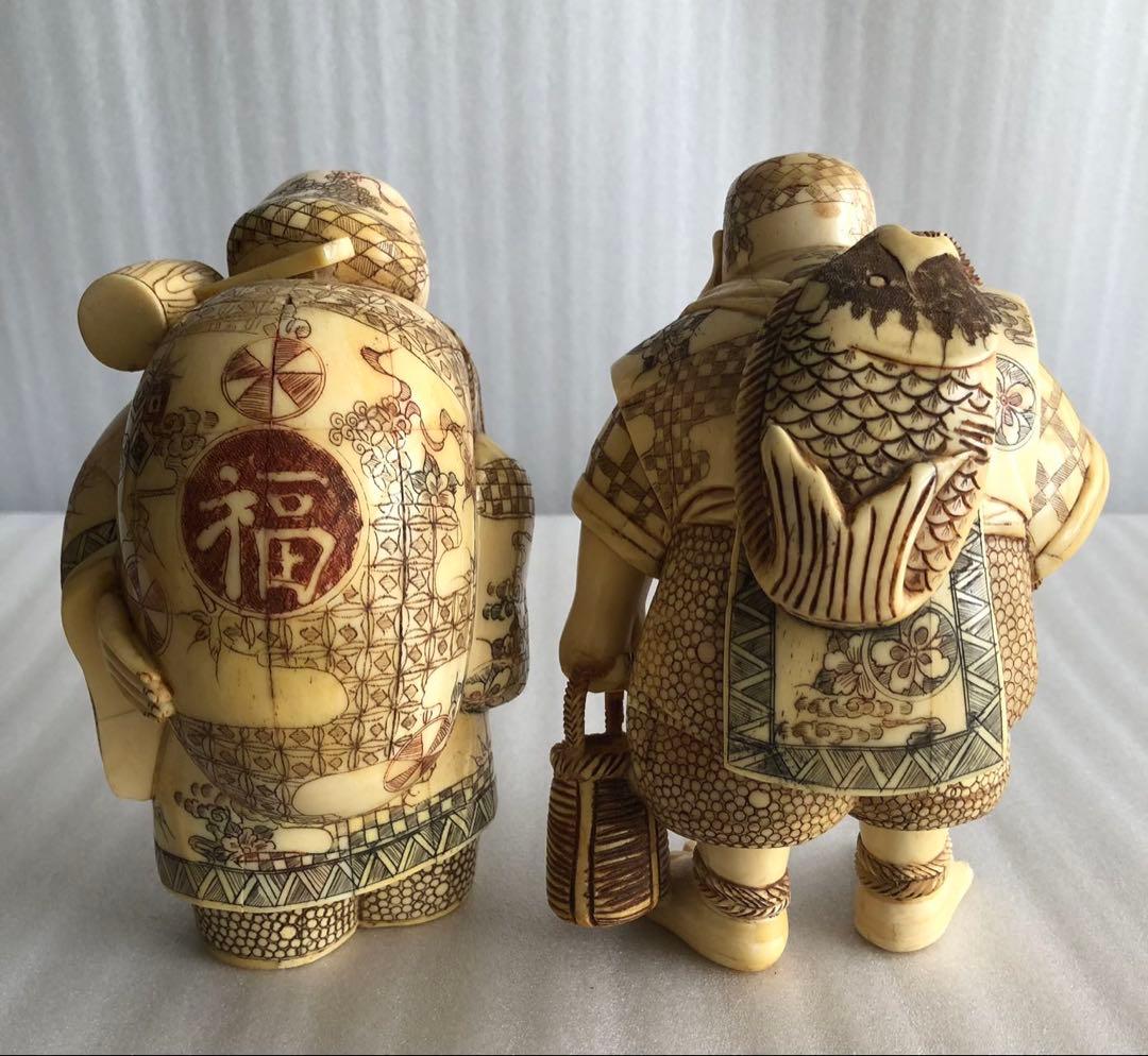 七福神 細密彫刻 時代物 縁起物 開運 置物 商売繁盛 彫刻
