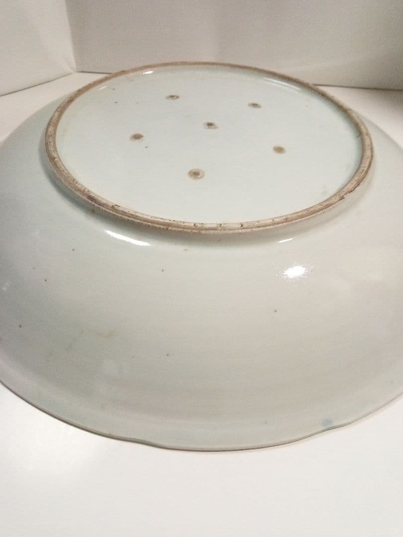 古伊万里　大皿　染付　日の出　山水　アンティーク