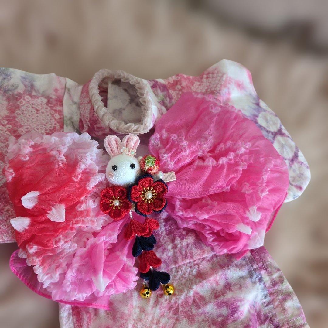 最終お値下げ♥️petittiara有松絞り浴衣、2Sサイズ新品