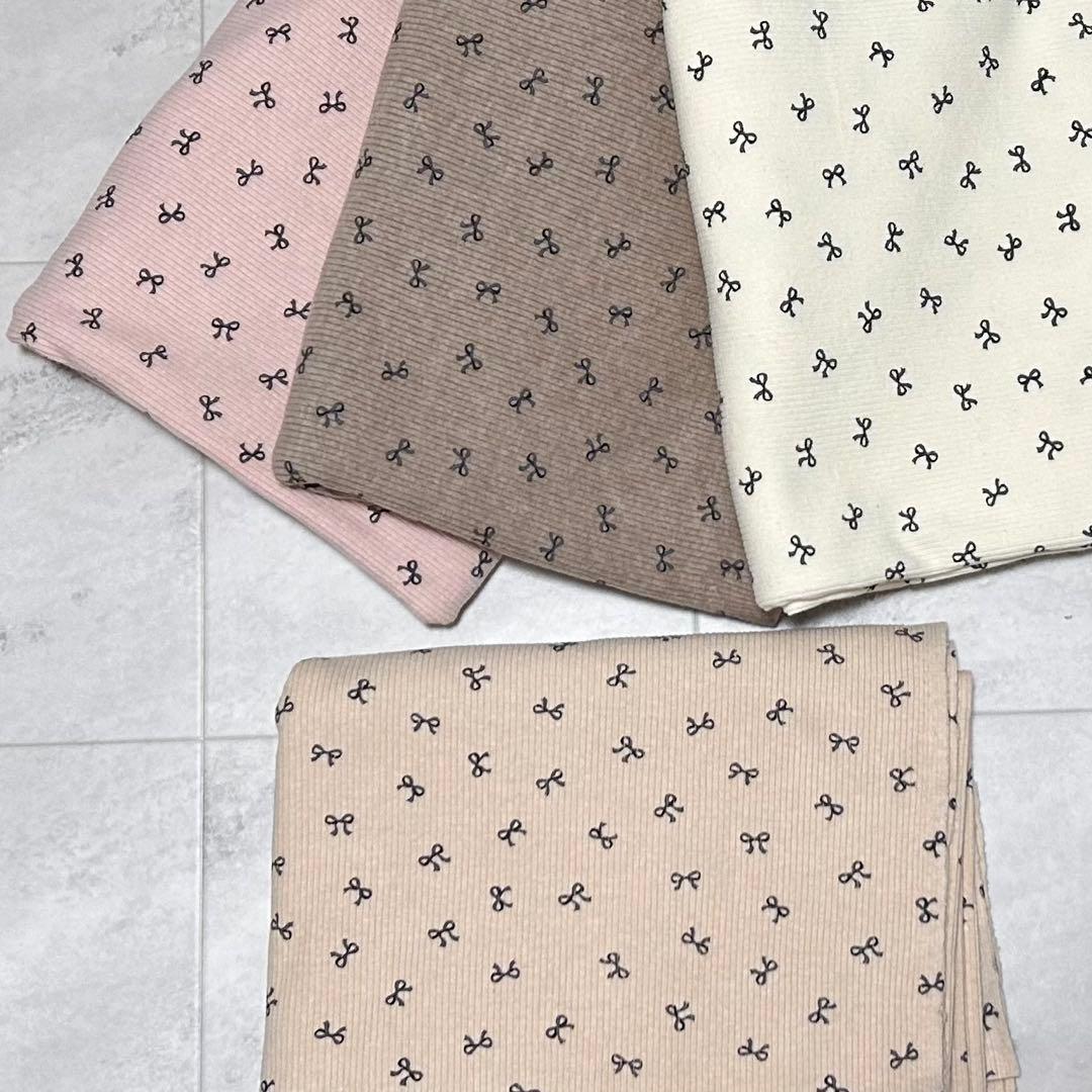 犬服ハンドメイド　起毛リブ　パフスリーブワンピ