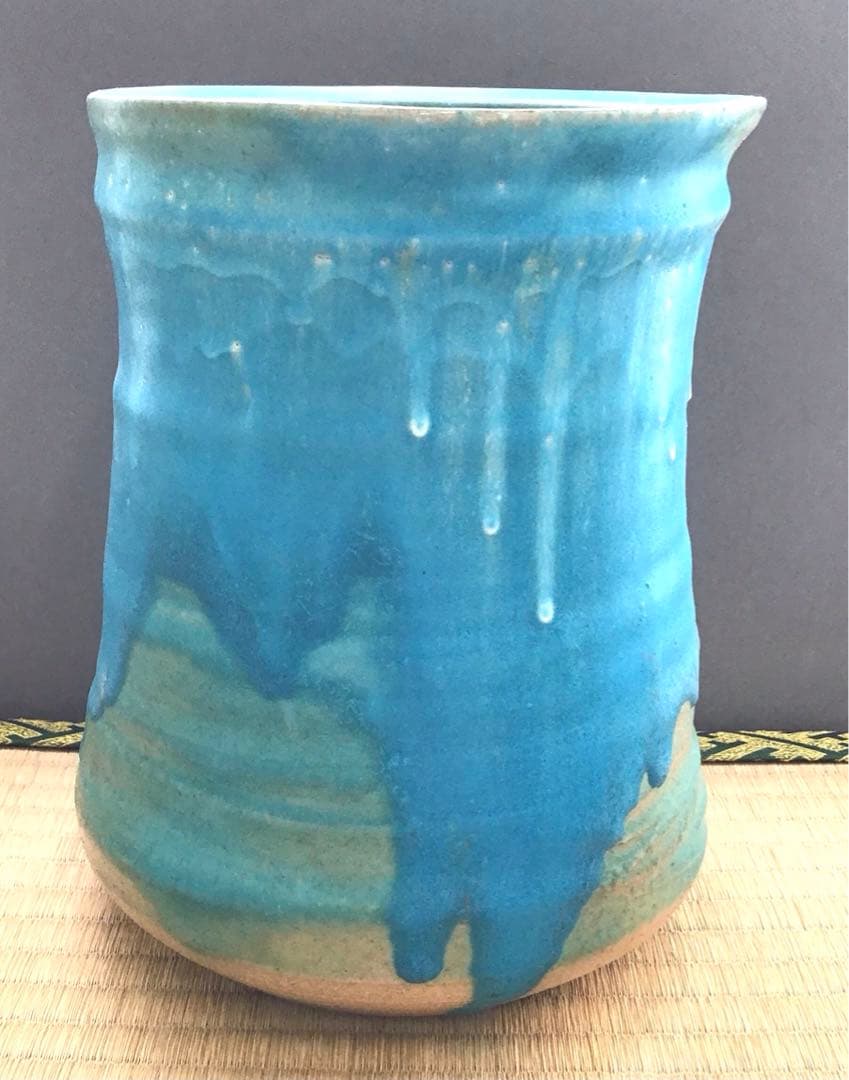 茶道具 水指 宝徳末六華窯 共箱 口径155ミリ 高さ約225ミリ Ｎ400a