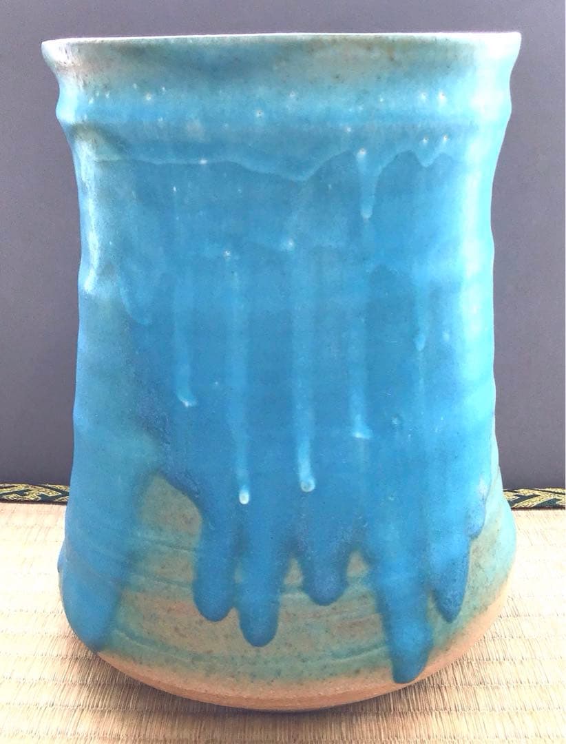 茶道具 水指 宝徳末六華窯 共箱 口径155ミリ 高さ約225ミリ Ｎ400a