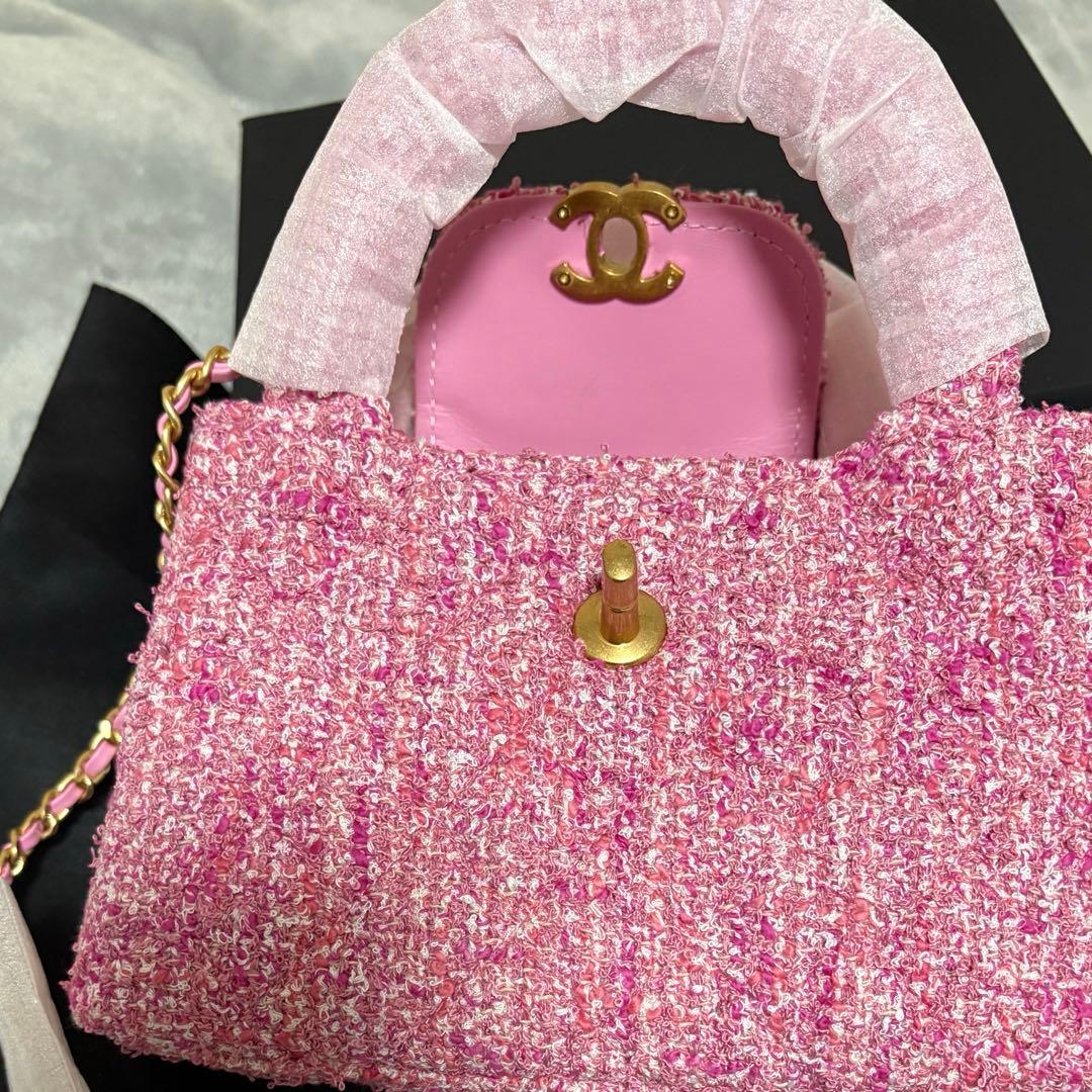 【激レア】シャネル ツイード ハンドバッグ ピンク ノベルティ　ショルダーバッグ