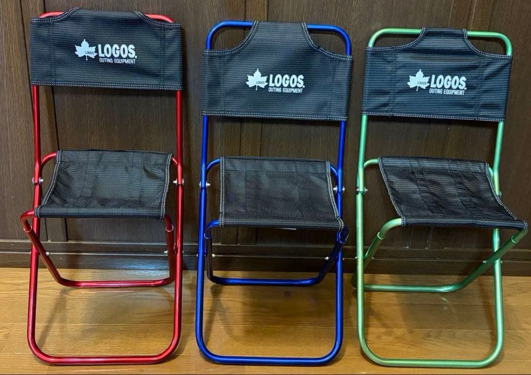 LOGOS 7075トレックチェア　背もたれ付き折りたたみ椅子　軽量　3点セット