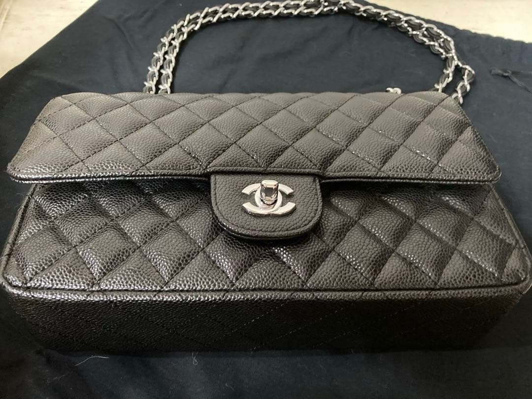 難ありCHANEL 【ノベルティ】チェーン フラップバッグ/キャビア/