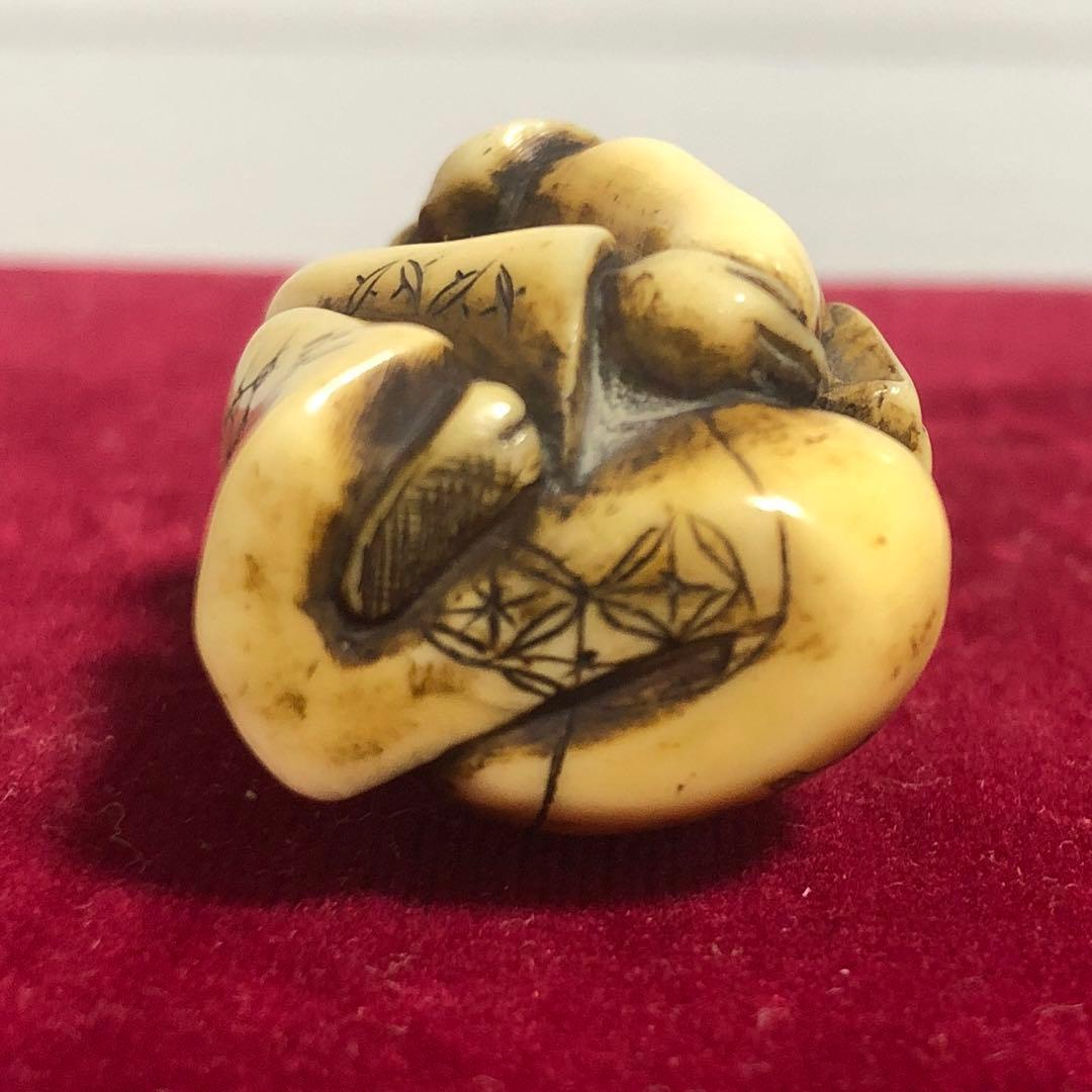 マンモス牙彫り　骨董 根付　置物