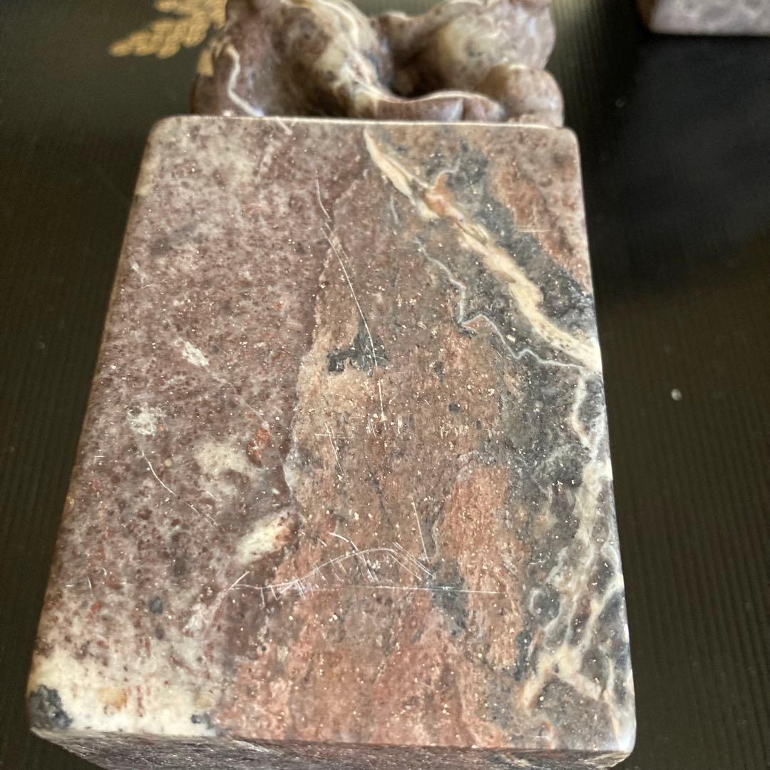 大型印材　獅子　一対　置物　古印　美術品